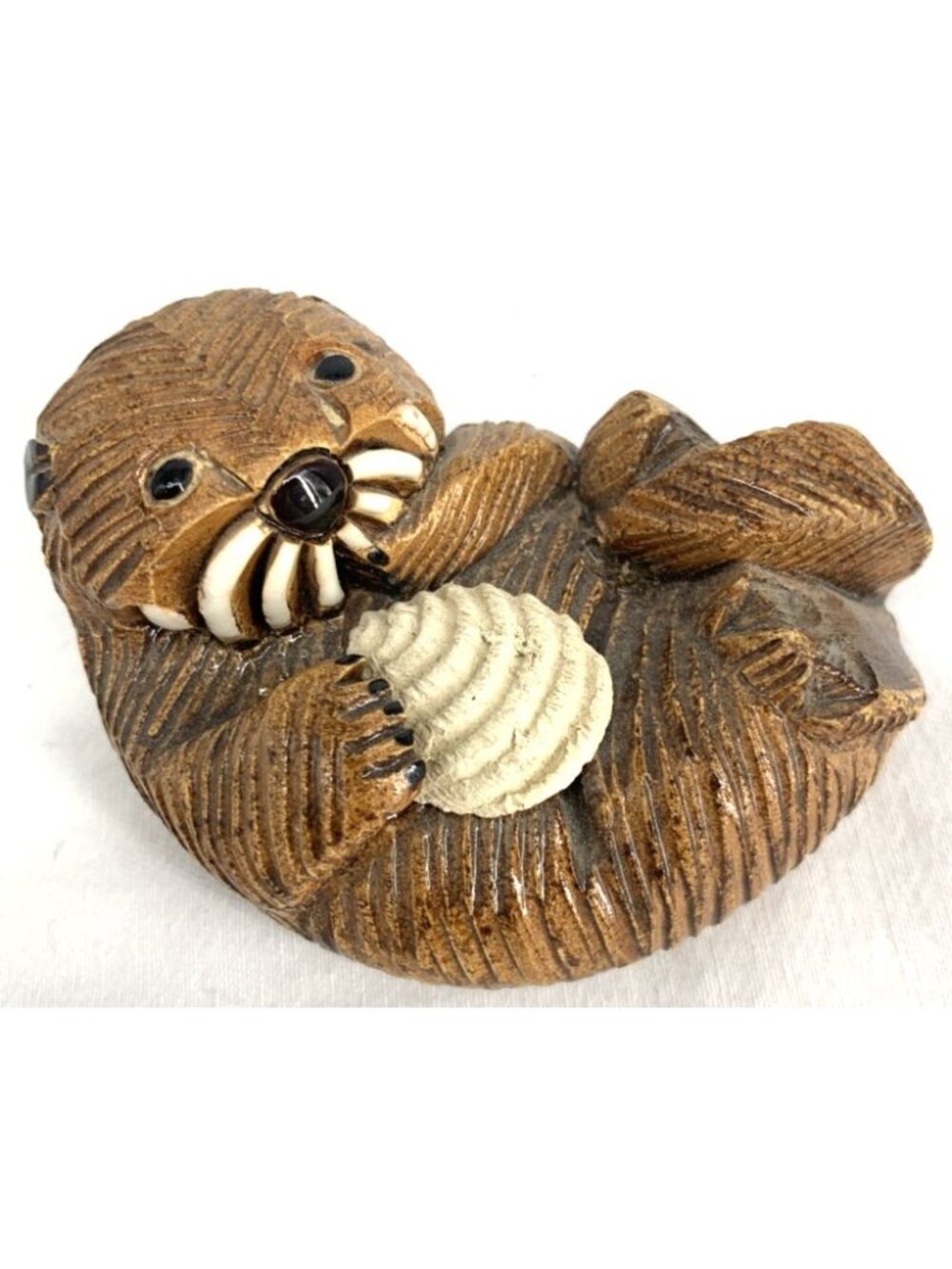 Artesania Rinconada Uruguay Vicuna Sea Otter Art Pottery Figurine 3.5” Long FLAW - Picture 2 of 7